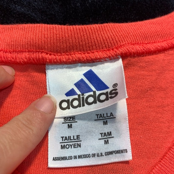 💙 Vintage Y2K Adidas Red Medium Short Sleeve Running Tee - Picture 7 of 7